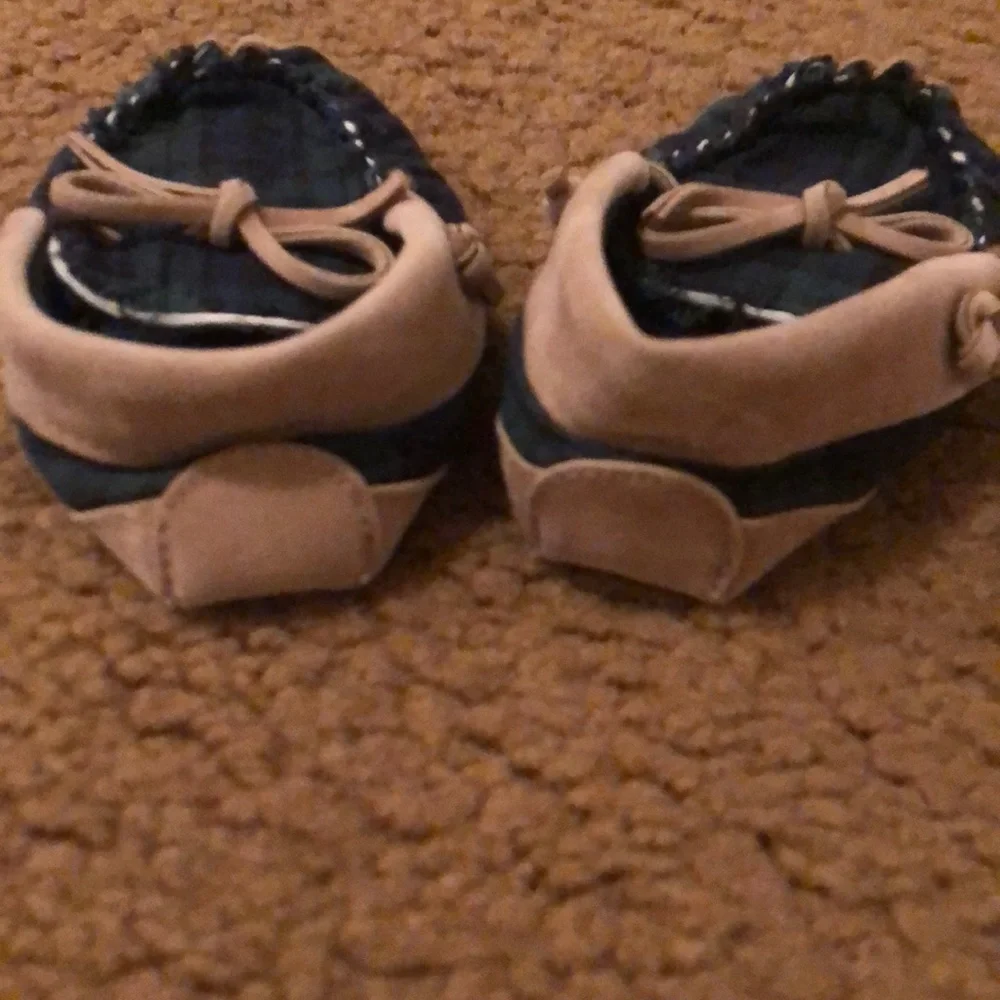 Baby Green plaid Moccasin Slippers